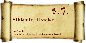 Viktorin Tivadar névjegykártya
